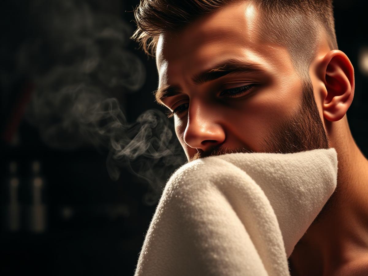 Hot towel shave with steam